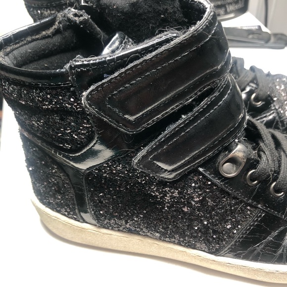 Black Sparkle ALDO Hightop Sneaker - Picture 2 of 3